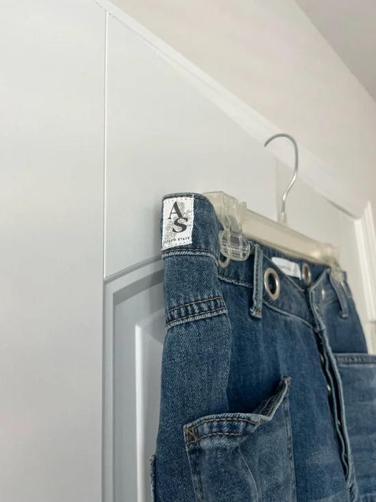 Altar'd State Womens Medium Blue Relaxed Barrel Denim Jeans - Picture 7 of 7